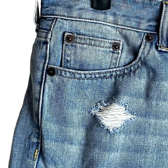 J. Crew Mid Rise Distressed Button Fly Cutoff Denim Shorts Blue C6214 Size 28 - Picture 5 of 10